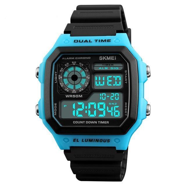 Skmei montre numérique créative de mode pour hommes montre électronique de sport de plein air étudiant table lumineuse étanche