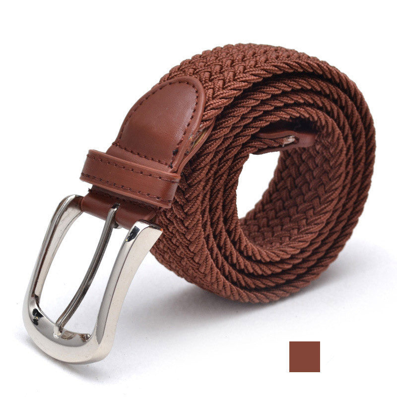 Men's Belt Unisex Braided Elasticated Belt Stretch Belt Canvas Belt Student Belt