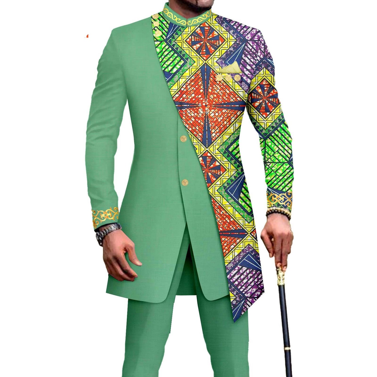 African Men's Slim Two-piece Suit