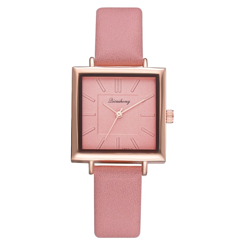 Square Women Bracelet Watch Contracted Leather Crystal WristWatches Women Dress Ladies Quartz Clock