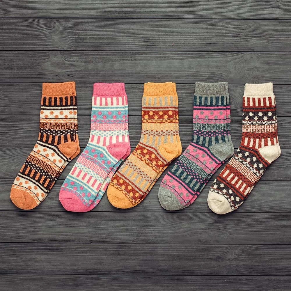 Winter Thick Warm Stripe Wool Socks Casual Sock Business Socks