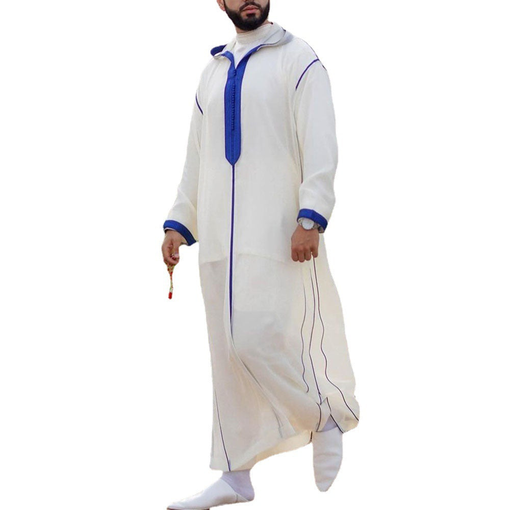 Arabic Long Men's Hooded Shirt Muslim Robe