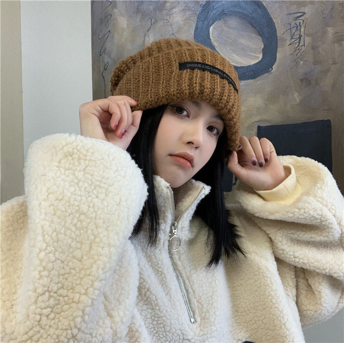 Hat Women's Autumn And Winter New Patch Net Red Big Head Woolen