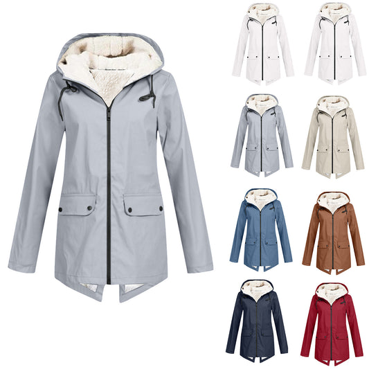 Shell Jacket European And American Autumn And Winter Outdoor Fleece Padded Coat