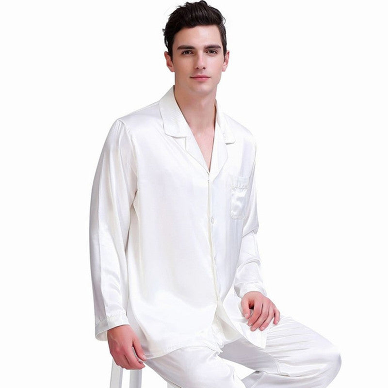 Pyjama d'hiver pour homme de couleur unie