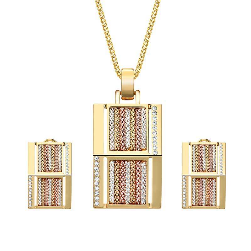 Exaggerated Jewelry Series Square Alloy Two-piece Jewelry