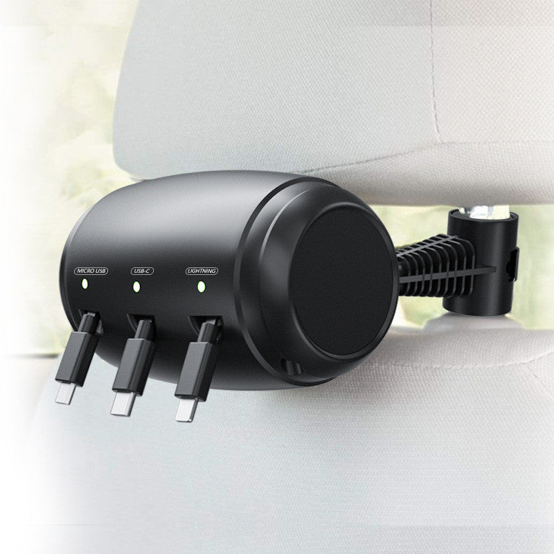 Car rear seat charging cable box