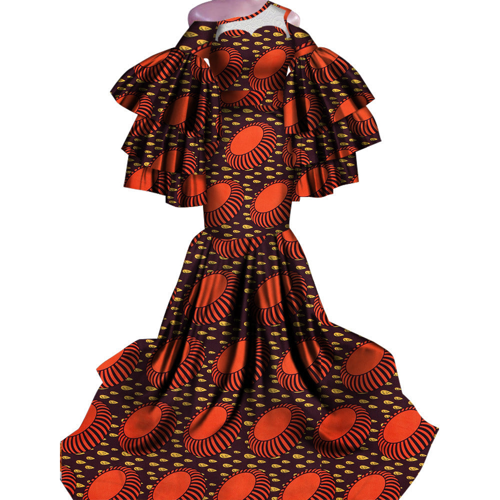 African Print Traditional Fishtail Dress Floor-length Dress