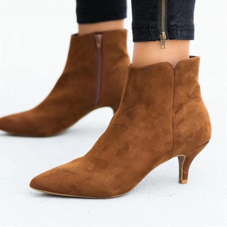 Pointed Toe Stiletto Mid-heel Non-slip Women's Boots