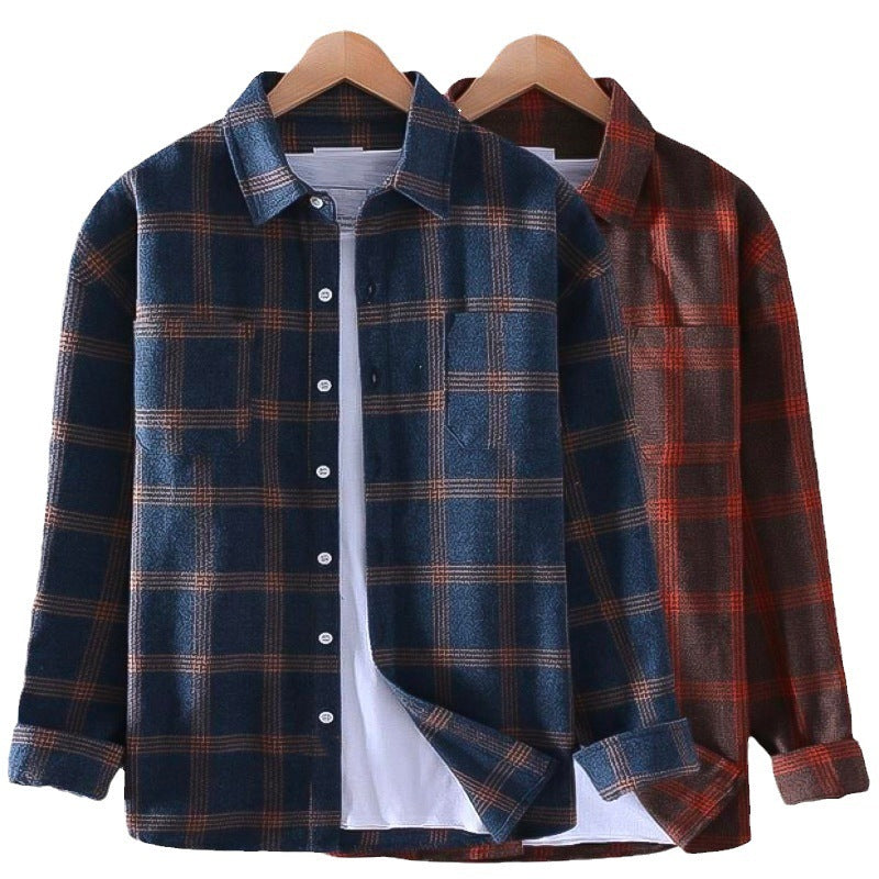 Men's Fashion Casual Plaid Long Sleeve Shirt