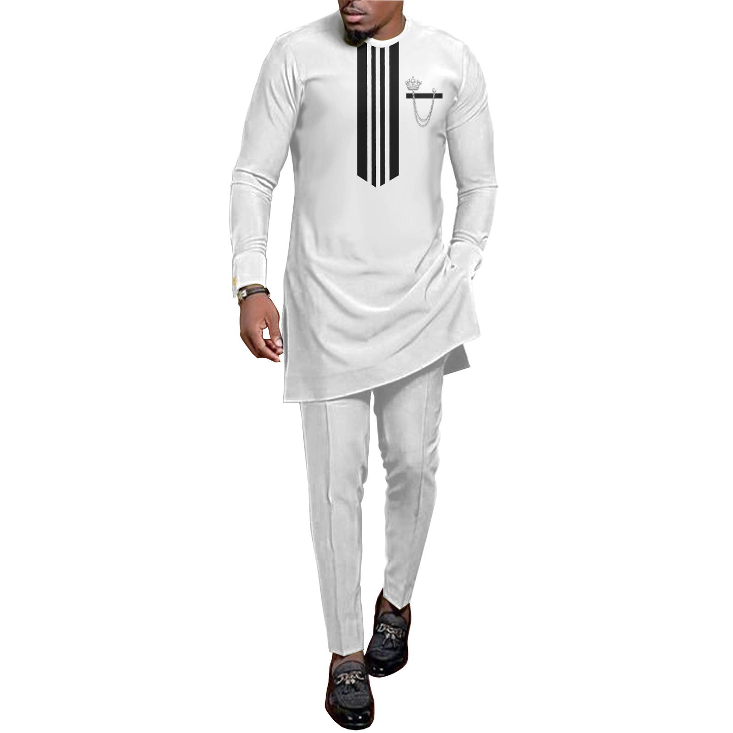 African Ethnic Print Batik Cotton Men's Leisure Suit