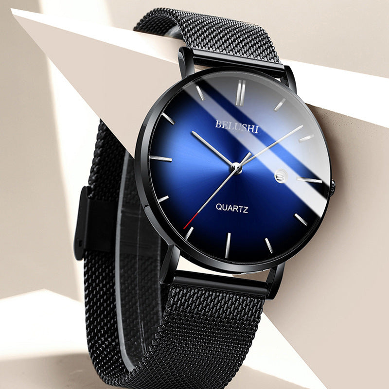 Blue Light Ultra-thin Fashion Men's Waterproof Quartz Watch