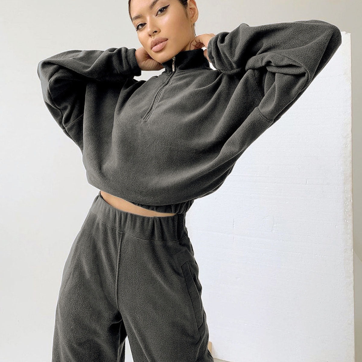 Hooded Casual Sweatshirt Outfit Two-piece Set