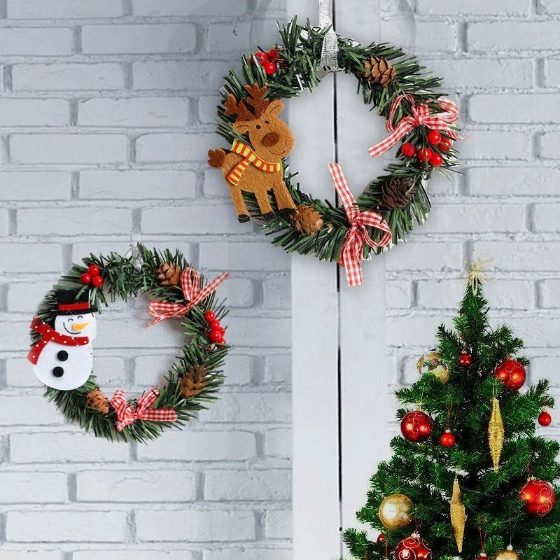 Couronne de Noël en bois Décoration de Noël