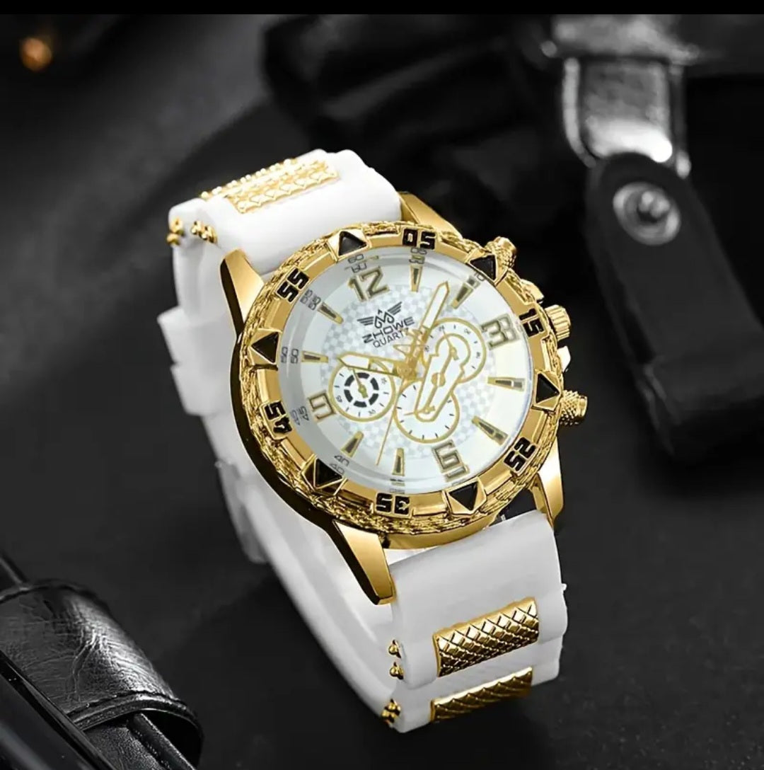 Men's Stylish Business Quartz Watch - Cool & Elegant Non Waterproof, Zinc Alloy Case with Silicone Band