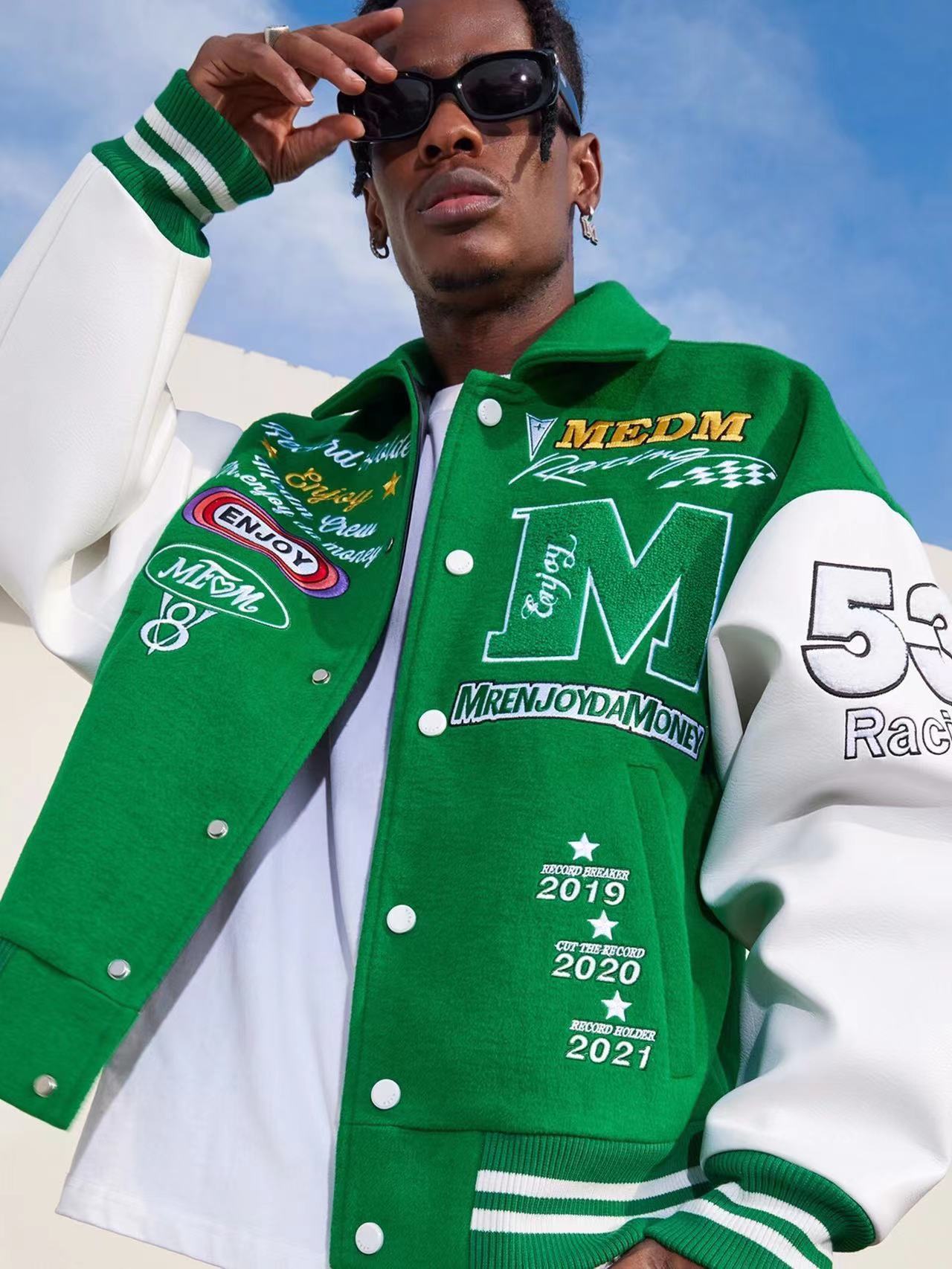 Men's Hip Hop Embroidered Baseball Jacket