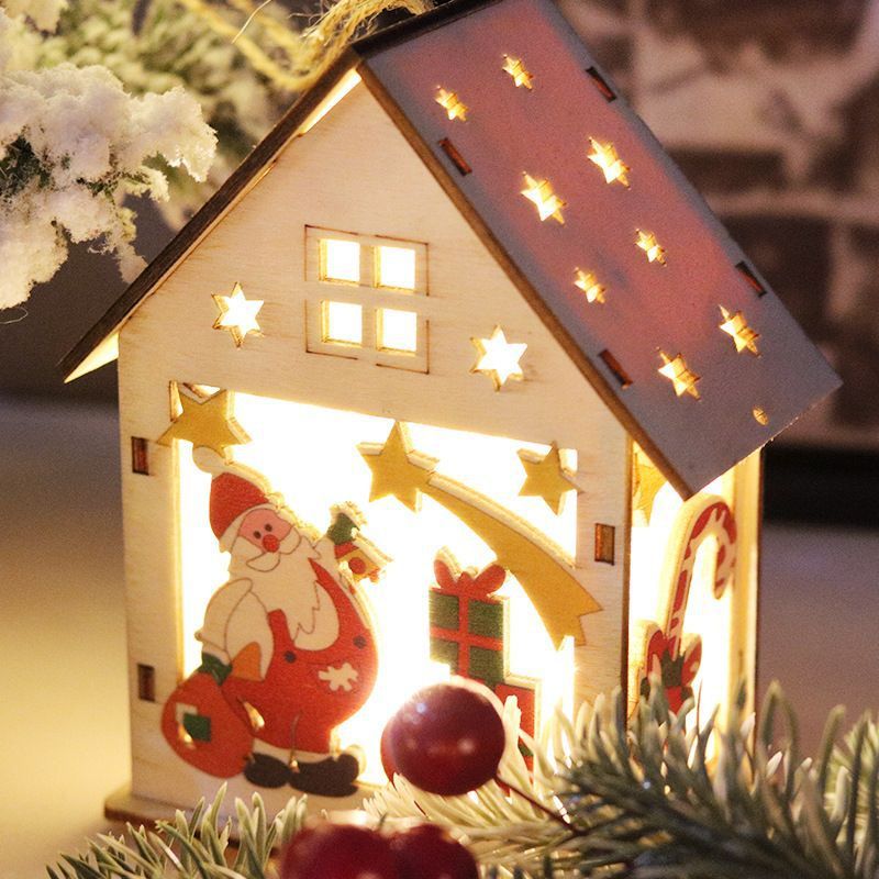 Décorations de Noël lumineuses en bois avec lumières