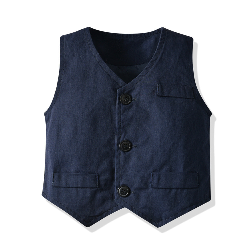 Children's Clothing Summer New Children's Korean Style One Piece Dropshipping Baby Boy Boy's Waistcoat Short Sleeve Shirt Children Birthday Clothes