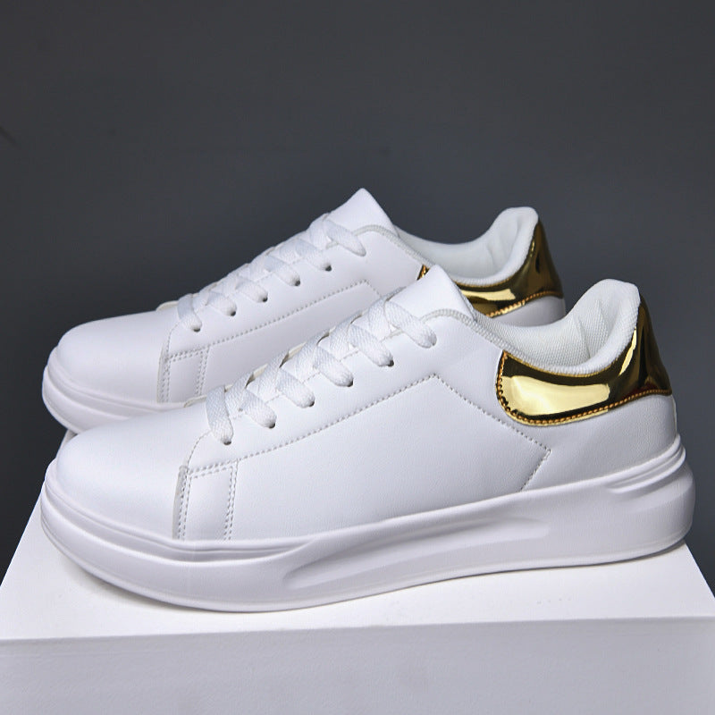 Chaussures blanches de grande taille Baskets de loisirs imperméables en cuir