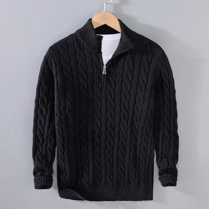 Sweater Loose Zip Pullover Knitting Sweater Coat Men