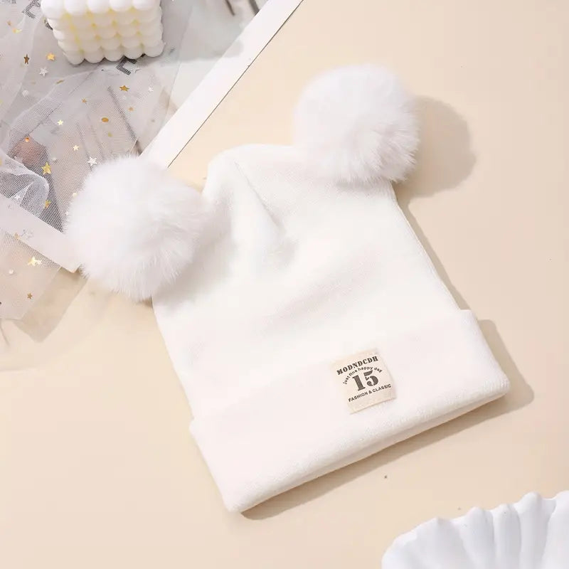 Spring Autumn winter kids and infant Warm Cotton Baby Knit Hat Bear Head