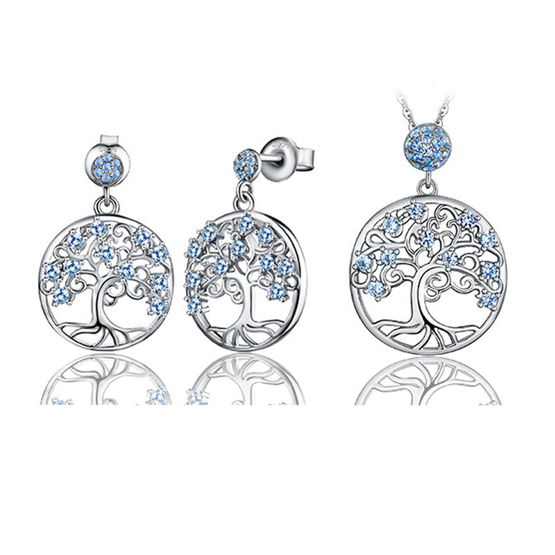 Tree Of Freedom Necklace Ear Stud Jewelry Suit