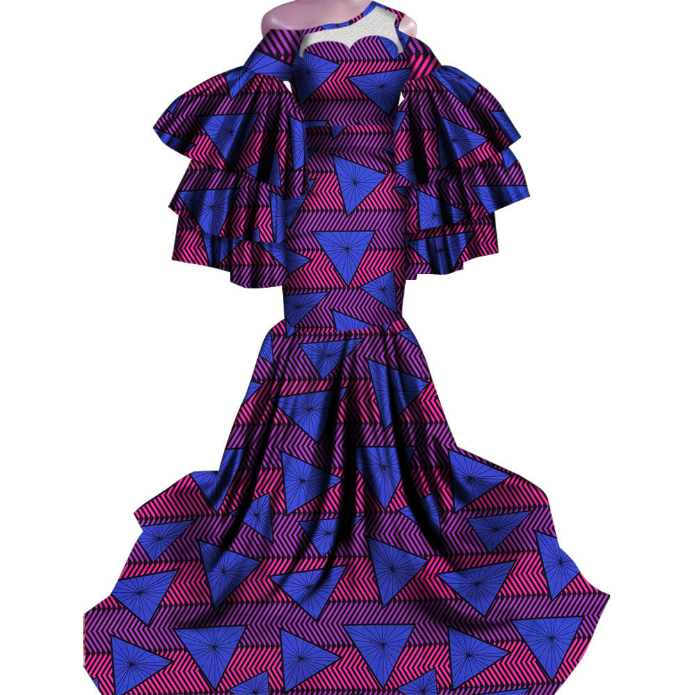 African Print Traditional Fishtail Dress Floor-length Dress