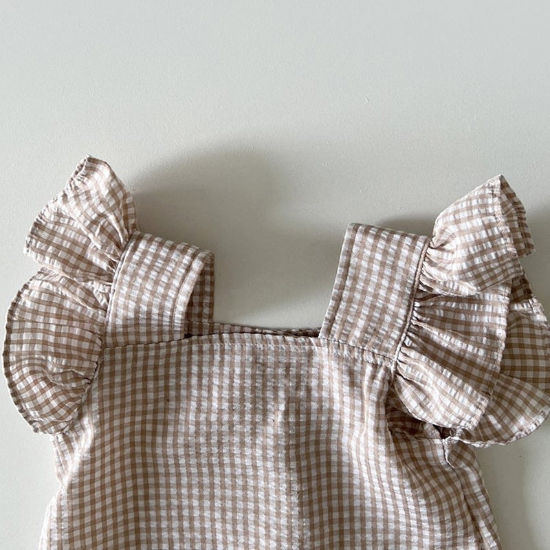 Costume à carreaux pour bébé fille à la mode