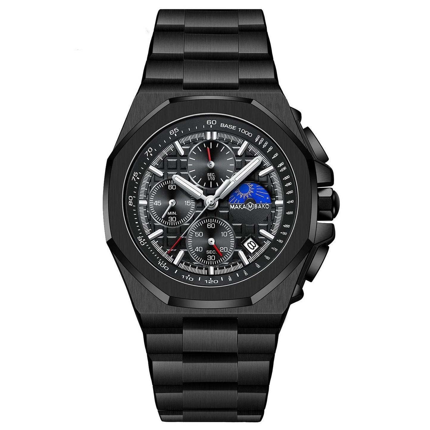 Sun Moon Star Multi-function Waterproof Watch Men