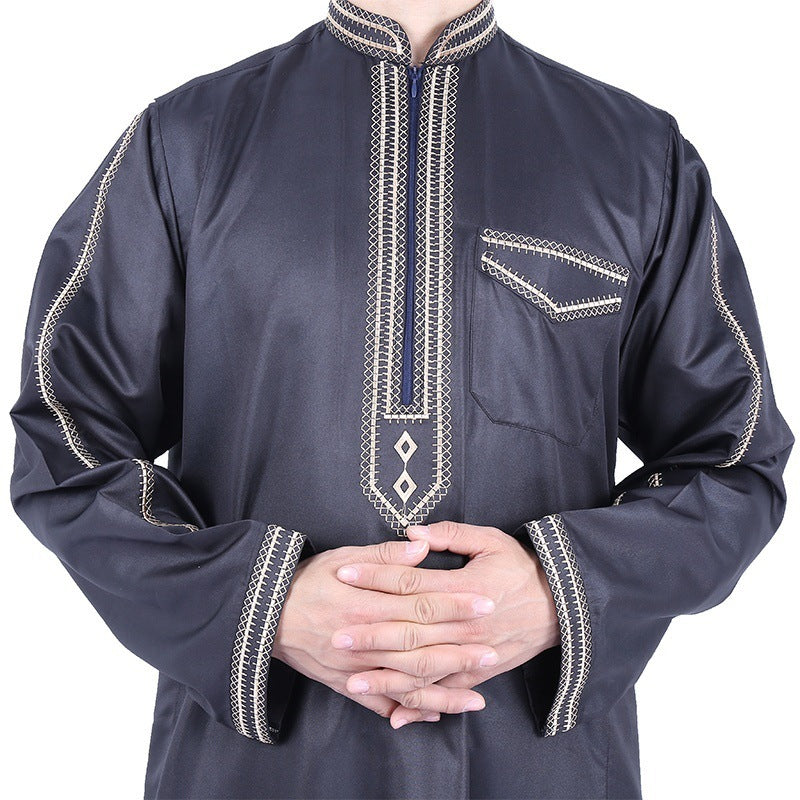 Robe brodée en coton polyester de style arabe islamique