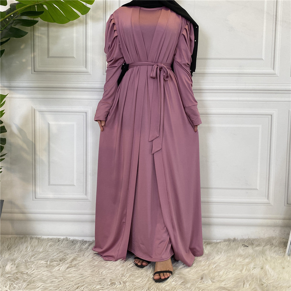 New Simple Fashion Women's Solid Color Muslim Cardigan