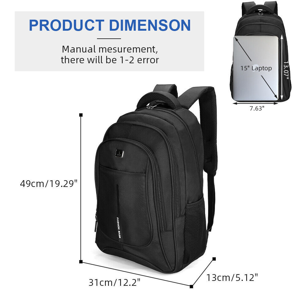 Men Women Laptop Backpack 40L Large Waterproof Rucksack Travel School Bag