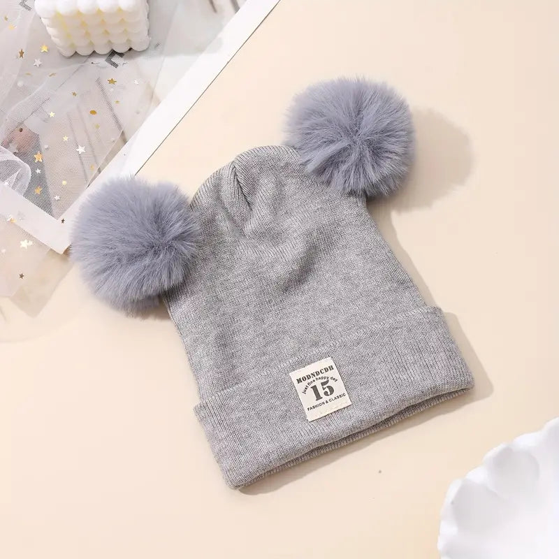 Spring Autumn winter kids and infant Warm Cotton Baby Knit Hat Bear Head