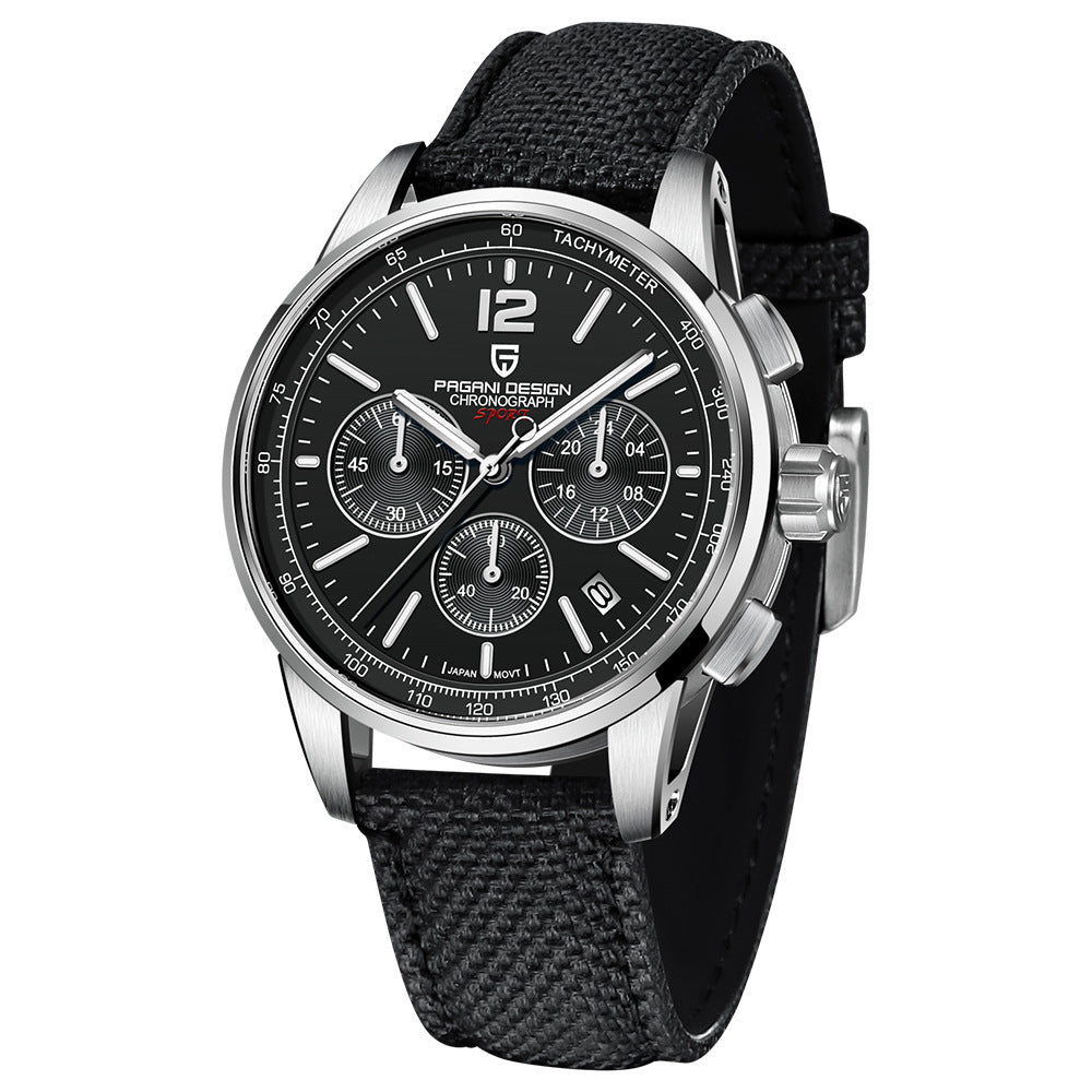 Multifunctional Quartz Chronograph Stainless Steel Men's Watch