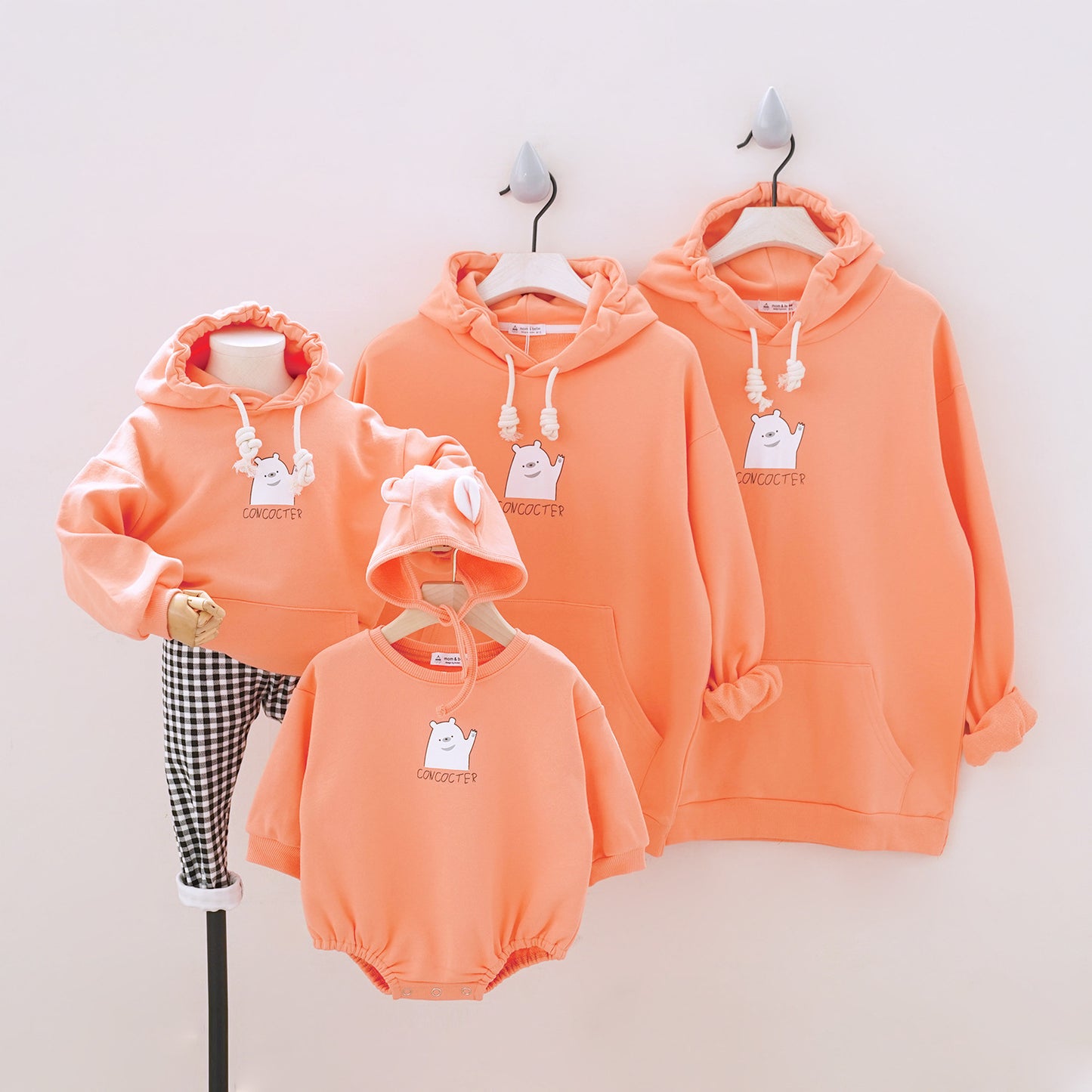 Pull à capuche pour couple, vêtements parent-enfant, automne et hiver