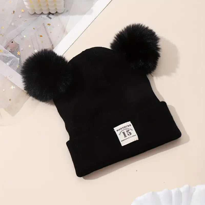 Spring Autumn winter kids and infant Warm Cotton Baby Knit Hat Bear Head