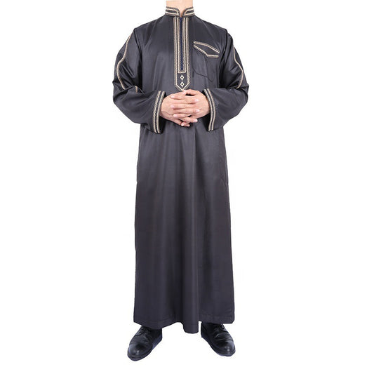 Robe brodée en coton polyester de style arabe islamique