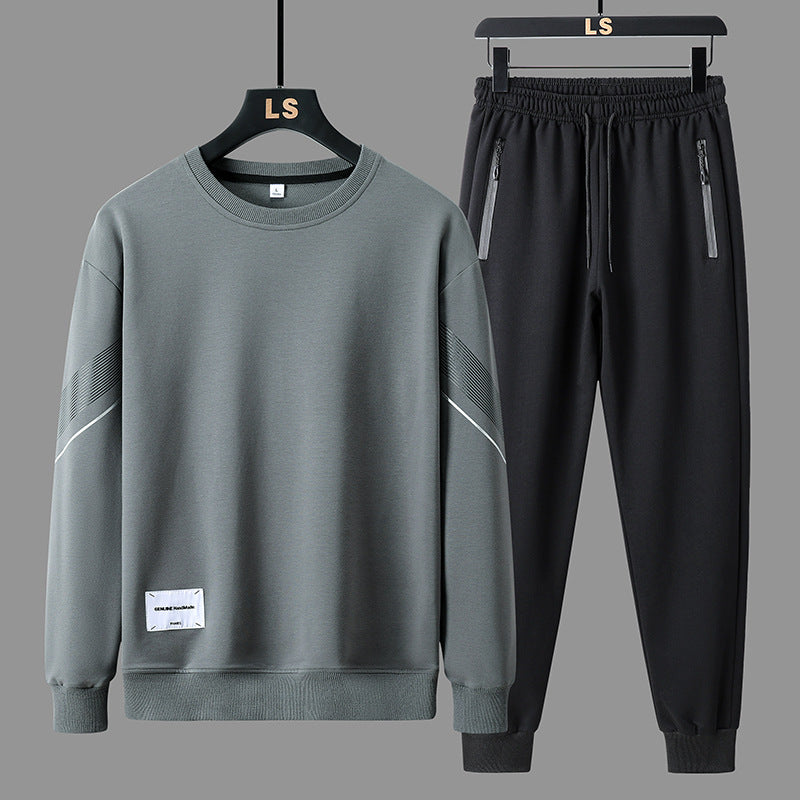 Round Neck Sweater Pants Men's Casual Sweatshirt Outfit