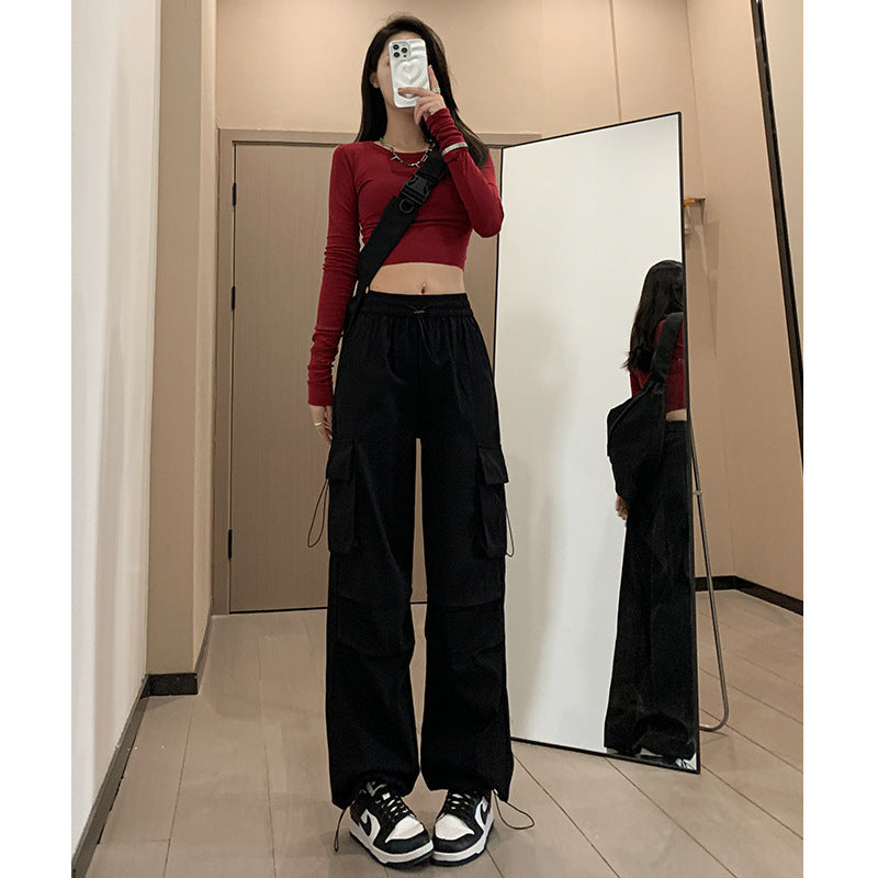 Women's Thickened Straight High Waist Mountaineering Wide Leg Pants