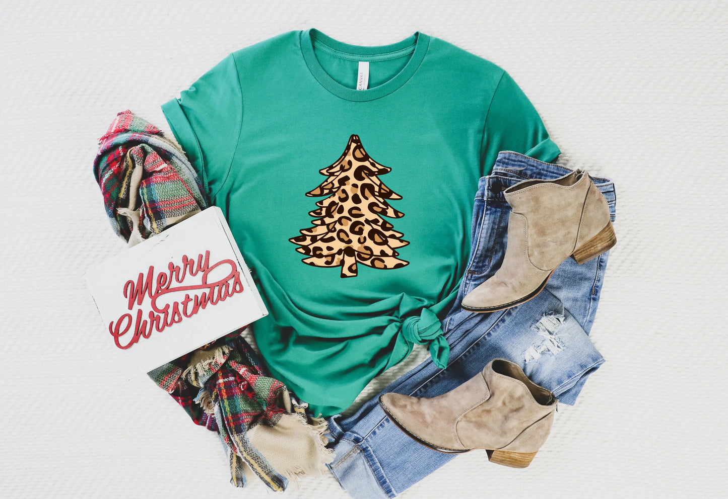 Leopard Christmas Tree Shirt, Christmas Shirts